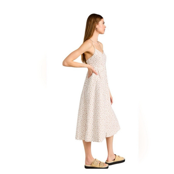 Madewell Alexa Bodice Button Down Midi Dress Dainty Floral Sz 2 Crisscross Back - Picture 3 of 13